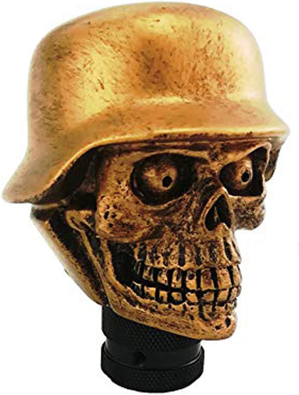Arenbel Shifting Lever Knob Skull Manual Shift Knobs Gear Shifter Handle with Soldier Hat Fit Automatic Cars (Copper)