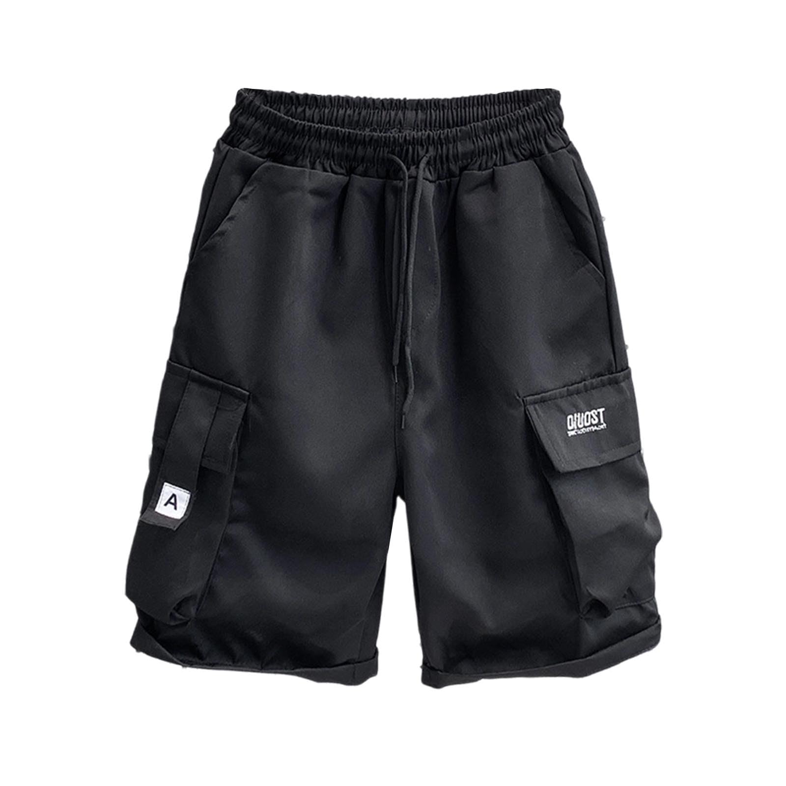 Men's Stretchy Cargo Shorts Hiking Short Pants with Multi Pockets Summer Outdoor Elastic Waist Shorts Loose Drawstring Pant — view 5