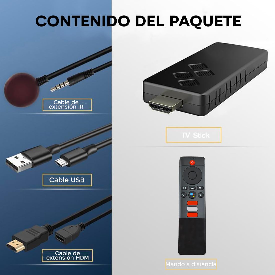 TV Box Stick Streaming 8K HD Android Connessione Wi-Fi con telecomando vocale