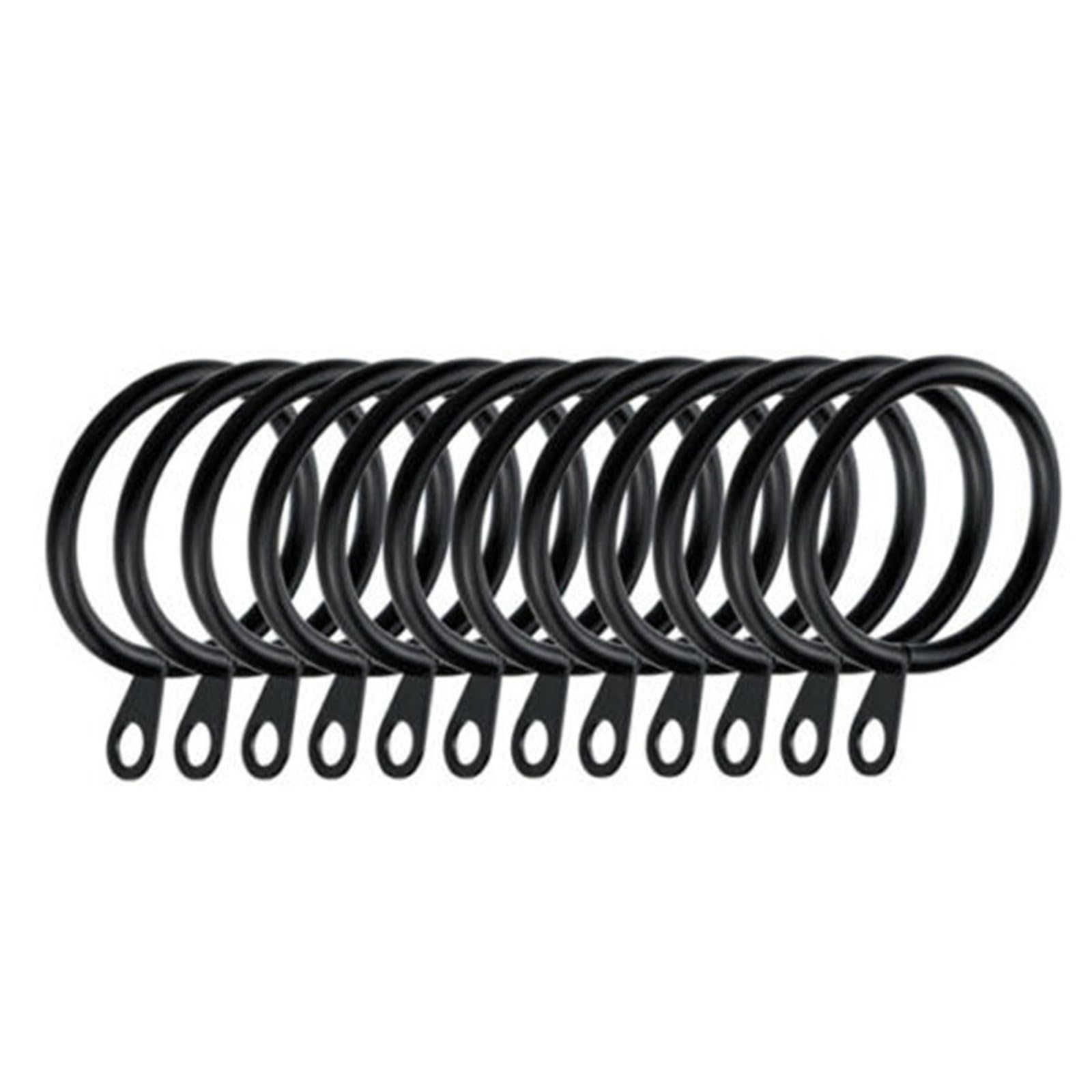 Shower Curtain Rings Metal Curtain Rings Hanging Hooks for Curtains Rods Pole Voile Heavy Duty(Black,84PCS)