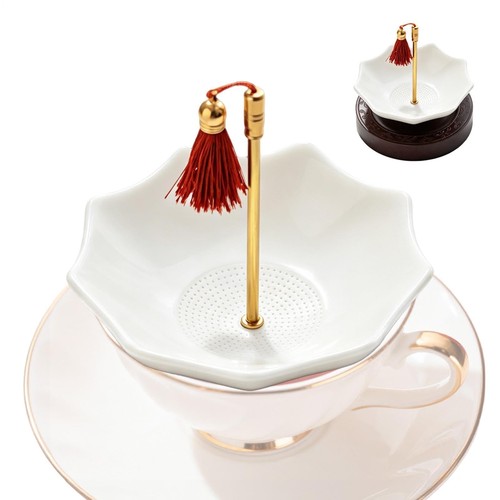 Infuseur à thé en céramique au design élégant de parapluie pour sublimer vos grands crus