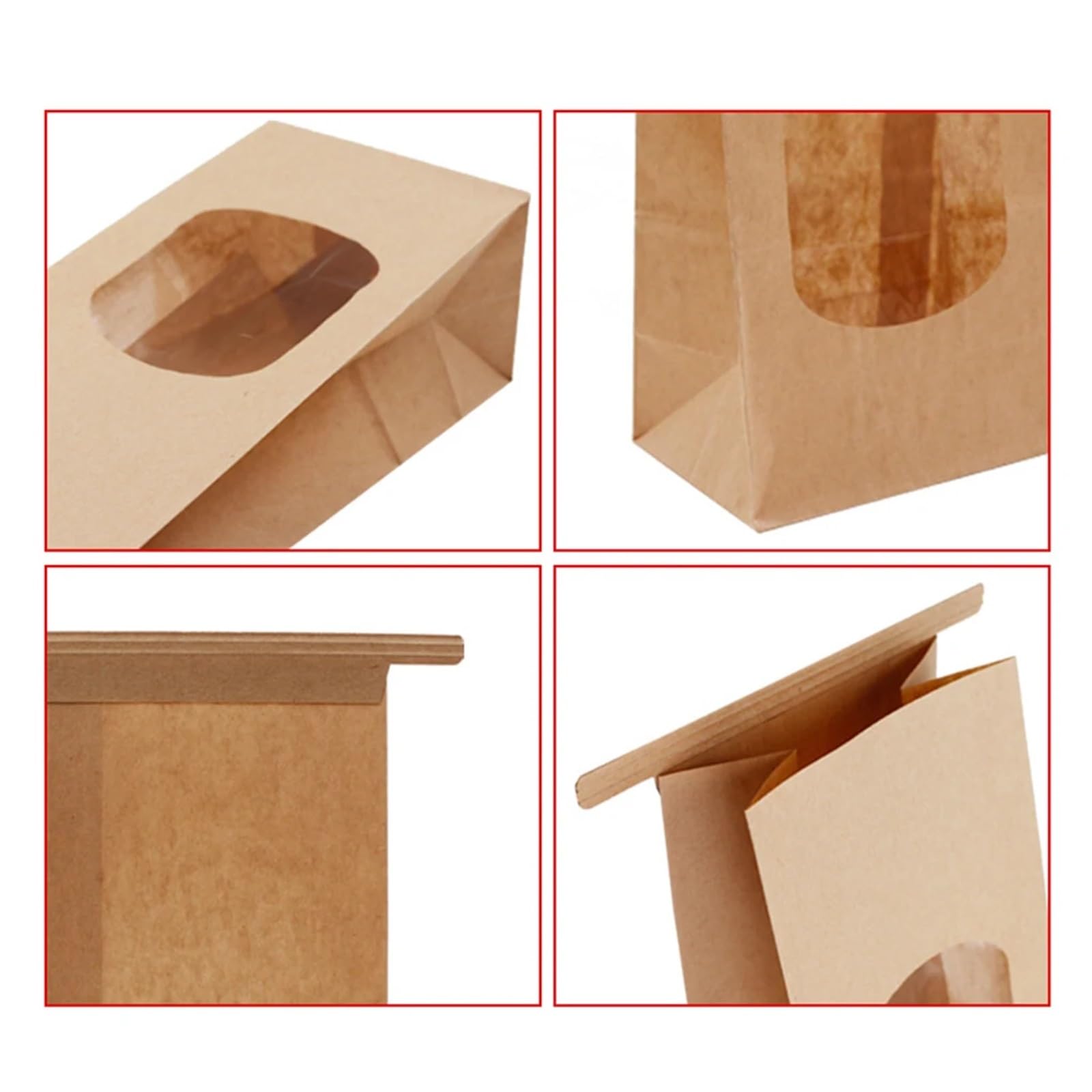 Lot de 100 sachets cadeaux en papier kraft for pâtisserie et biscuits(L)