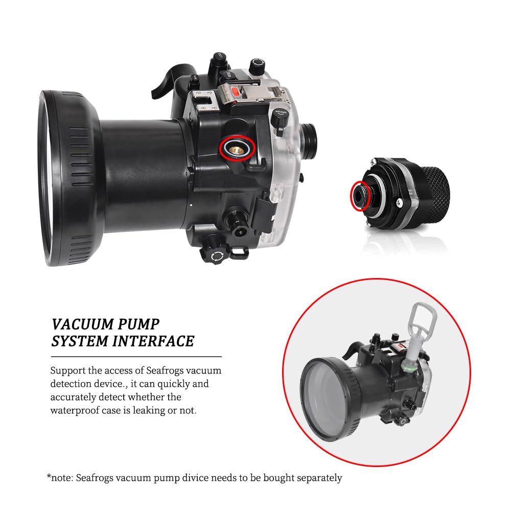 Sea frogs Carcasa de cámara subacuática compatible con Canon EOS R para EF 16-35 mm 1:4 L es USM 40 m/132 pies de profundidad máxima de buceo, funda impermeable para buceo, surf, remo