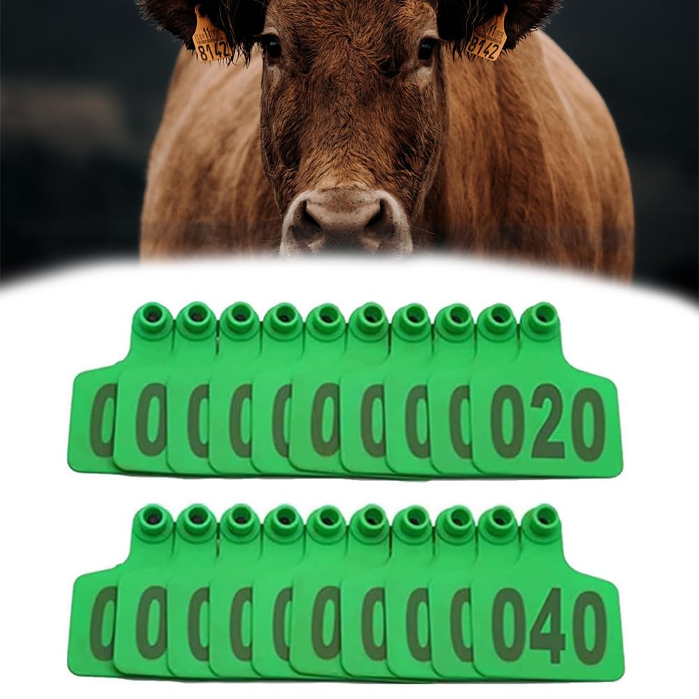 Kolczyki dla zwierząt gospodarskich z numerami 001-500 Wielokolorowe, wiele rozmiarów(Green 7.5 * 10cm,001 100)