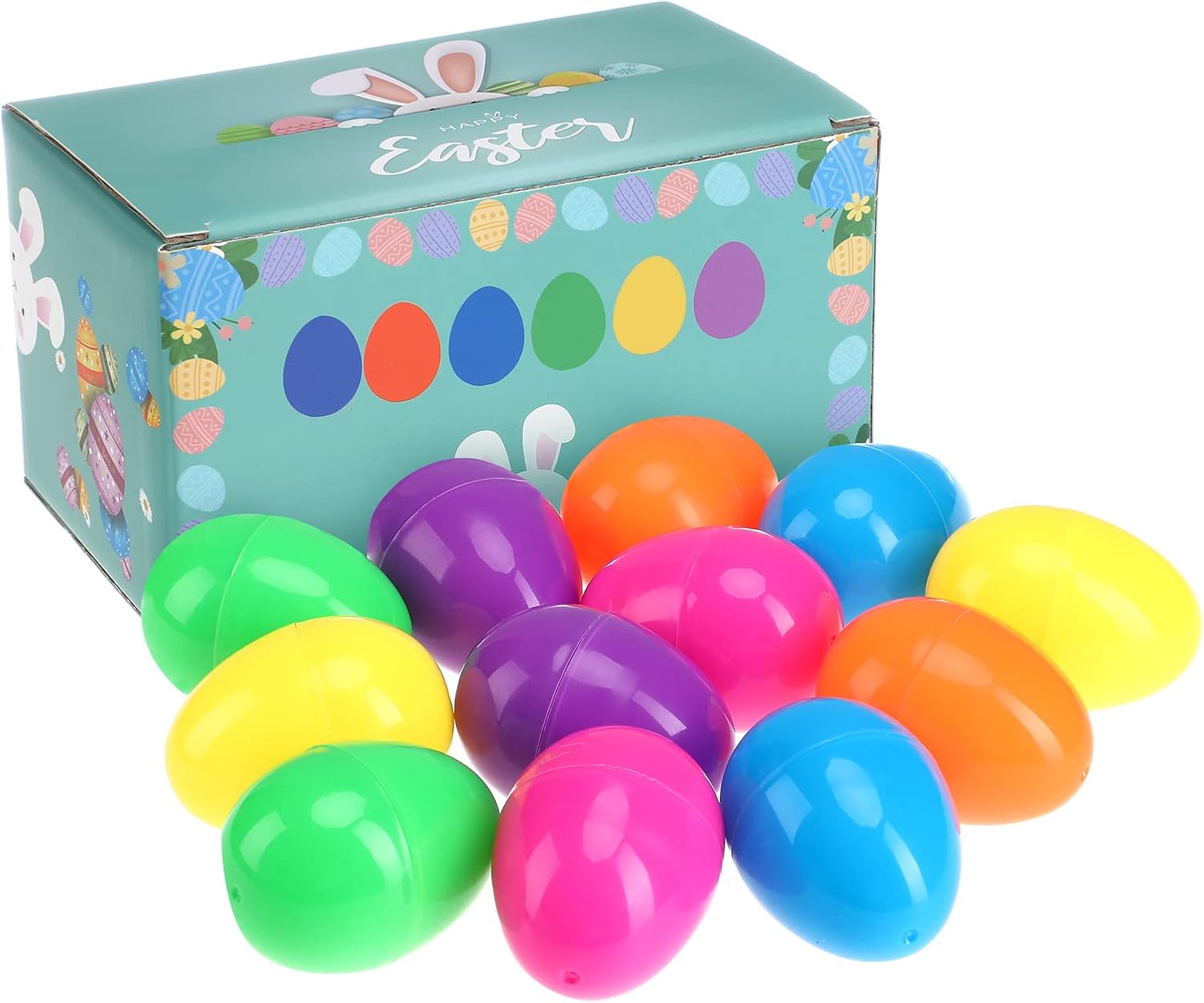 BILLMOSS Easter Eggs with Finger Puppets - 12 Packs Prefilled Easter Basket Stuffers Party Favors for Kids Filled Easter Eggs Hunt