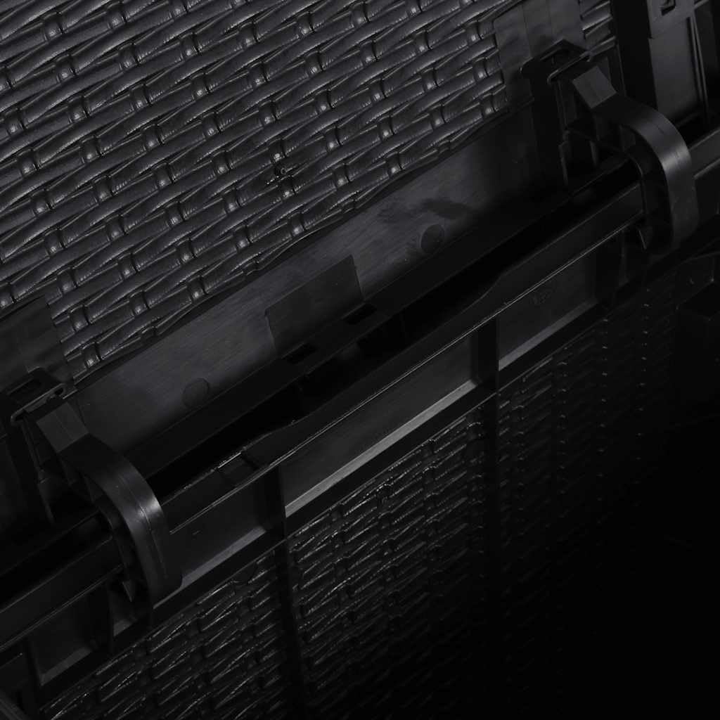 Garten-Aufbewahrungsbox 90 L Schwarz PP Rattan wetterfeste Kunststoffbox für Terrasse Balkon Garten mit Stauraum für Kissen Polster und Grillzubehör