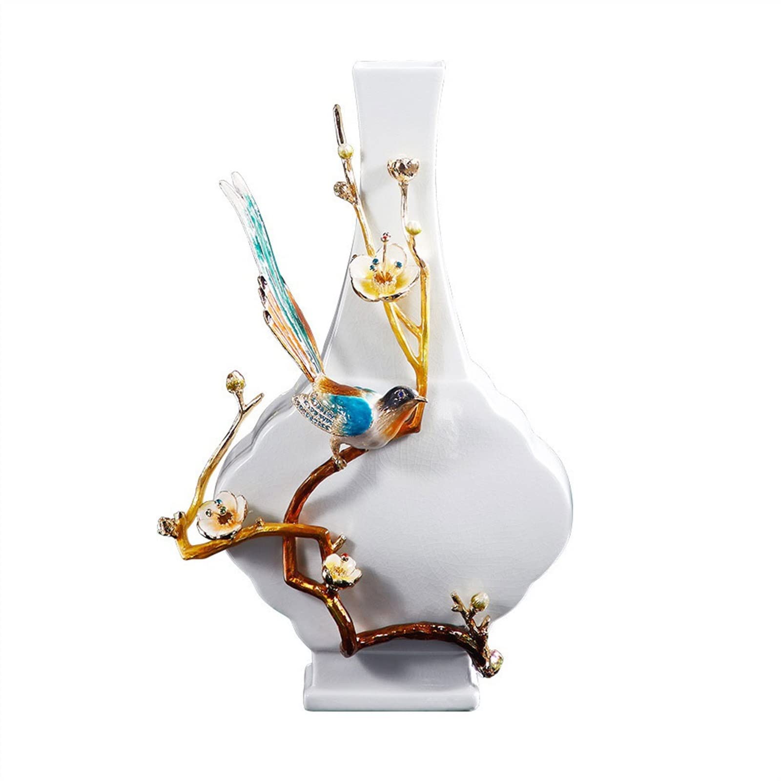 Bzgpmfud B Vase Desktop Ceramic Ornaments Desktop Flower Arrangement Creative Personality Enamel Color Decoration Flowers(B)