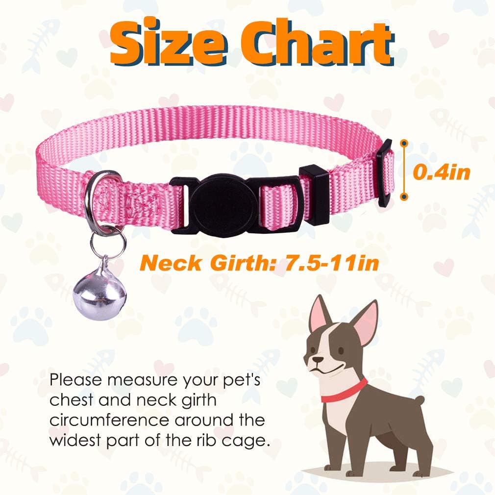 EXPAWLORER Puppy ID Collar - 14 Pack Writable Dog Name Tag with Colorful Adjustable Pet Whelping Collars with Bells, Identification Breakaway Safety Litter Collars Record for New Bron Dogs