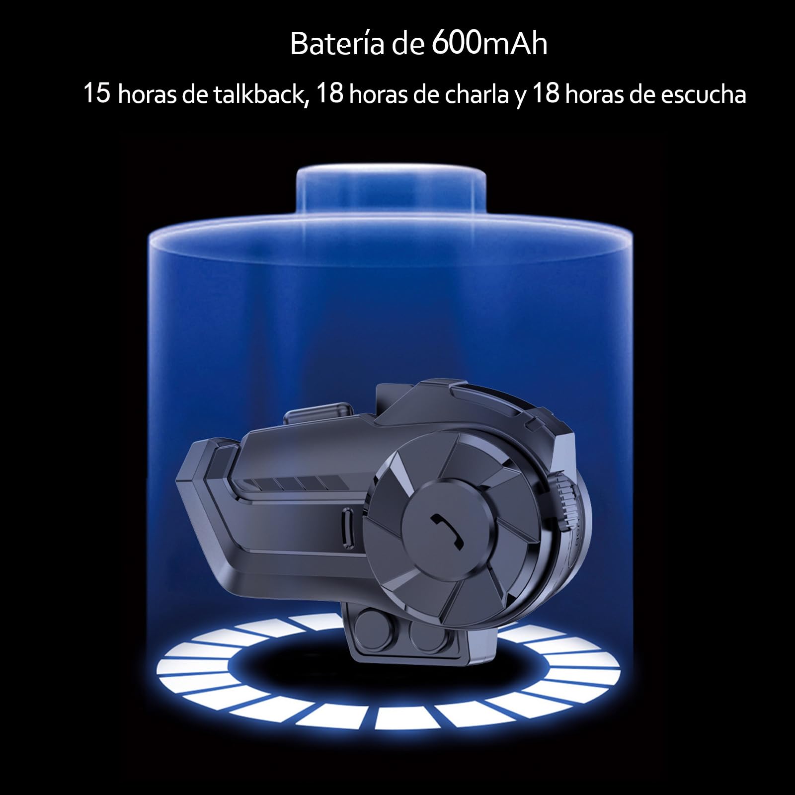 BIGFOX Intercomunicador Casco Moto Bluetooth para Motocicletas, Gama Comunicación Intercom de 800m con Efecto de Sonido Estéreo, FM y Función de Emparejamiento Rápido Impermeabilidad (2 Paquete)