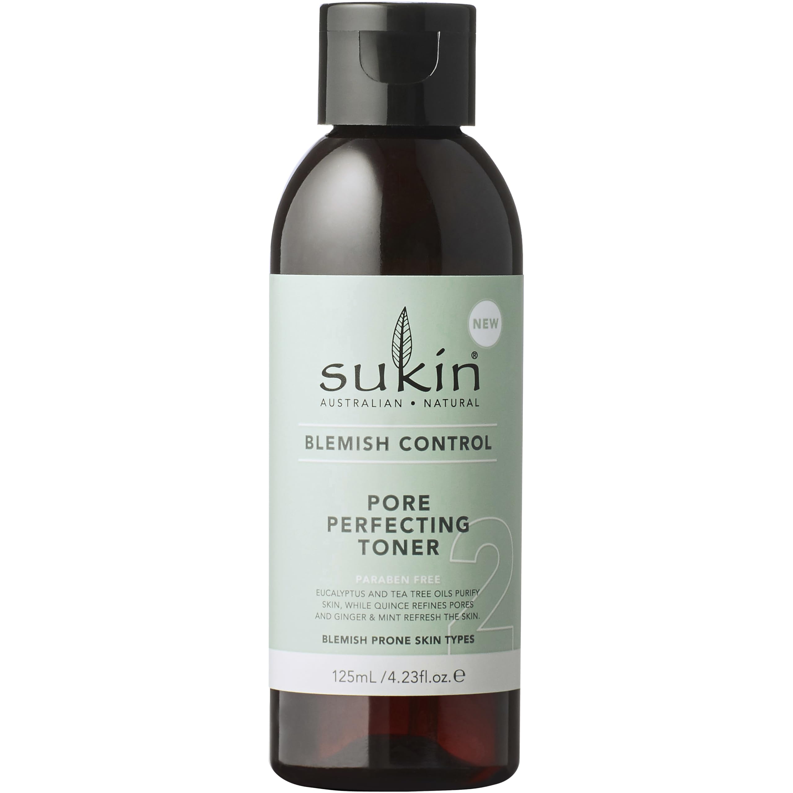 Sukin Blemish Control Facial Toner 125ml - with Tea Tree; Cruelty Free & Vegan Friendly - for Acne Prone, congested Skin, for Gentle Cleansing, refines pores and Reduces Shine.