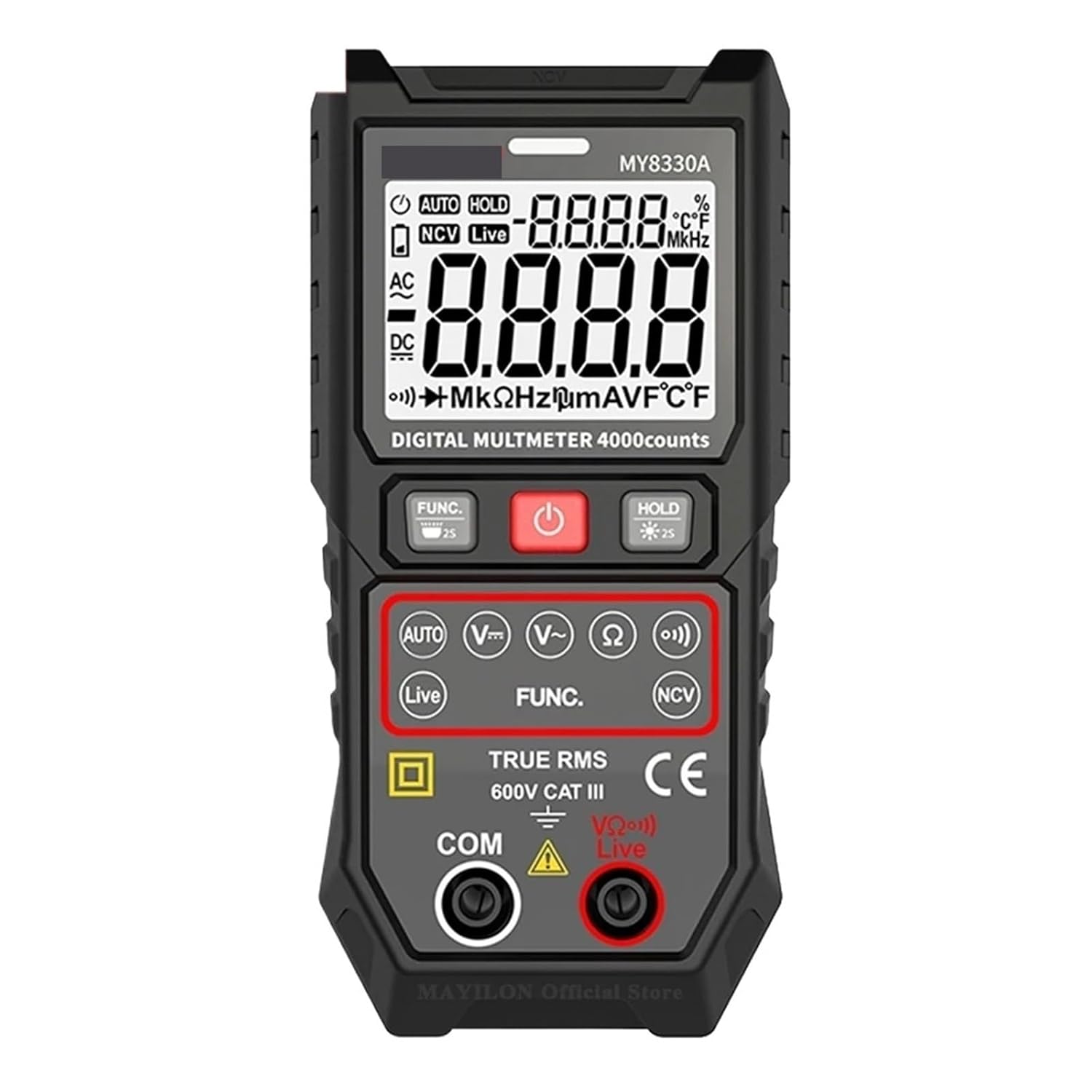 1pc Digital Multimeter MY8330A MY8330B Electric Multitester Voltage Detector Hz NCV Live Continuity Buzzer Multi Meter(MY8330A)