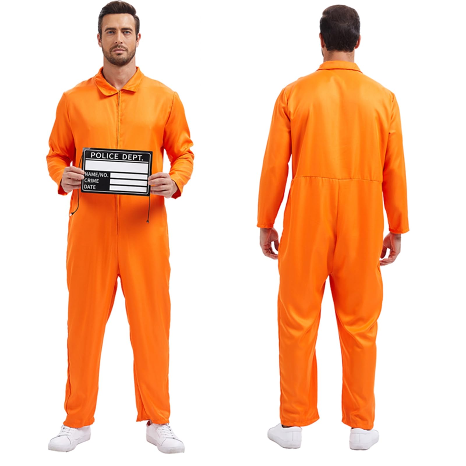 ZFTCN Men Orange Jumpsuit Costume for Book Day Carnival Themed Contest(XL)