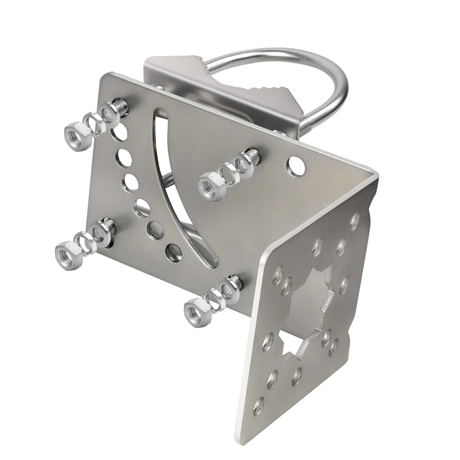 MOOKEERF Antenna Mast Clamp, Mount Bracket with Double U-Bolts, Starlink Mount for Home Antenna Pole Holder, Adjustable Angle