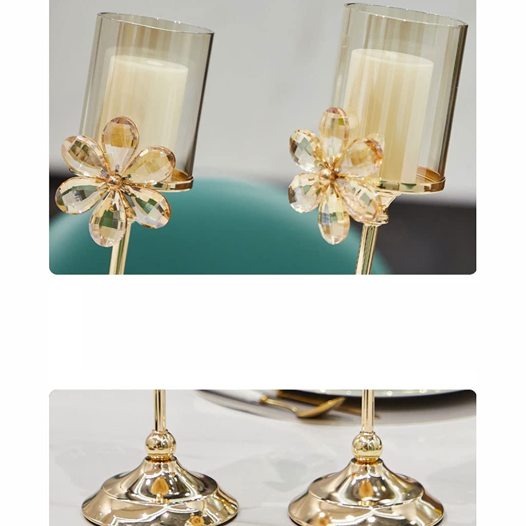 Kerzenständer Kerzenhalter Kerzenhalter, romantischer Home Couchtisch-Dekor-Herzstück Candlestick mit Glasbedeckung Candelabra for Hochzeitsfeier Tischdeko Wohnzimmer
