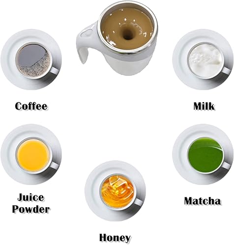 Miniatura 5 de Taza autoagitadora  Taza de café eléctrica magnética automática, taza giratoria para mezclar, para remover oficina, cocina, viajes, hogar, café, té,