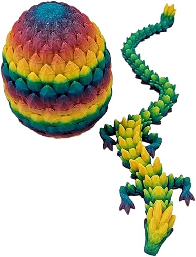 Miniatura 3 de Sorpresa huevo de dragón articulado con piedras preciosas de dragón  3D impreso Flexi Dragons Flexi Dragons Flexible ADHD Autismo, Alivio de la
