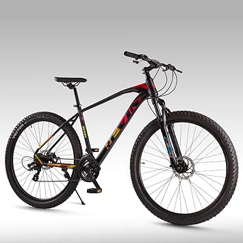 Revin Vault 29T | Aluminium Alloy Mountain Bike with 21 Shimano Gear | Adult Bicycle | Ideal for 15+ Age, 85% Assembled (Black-Red)