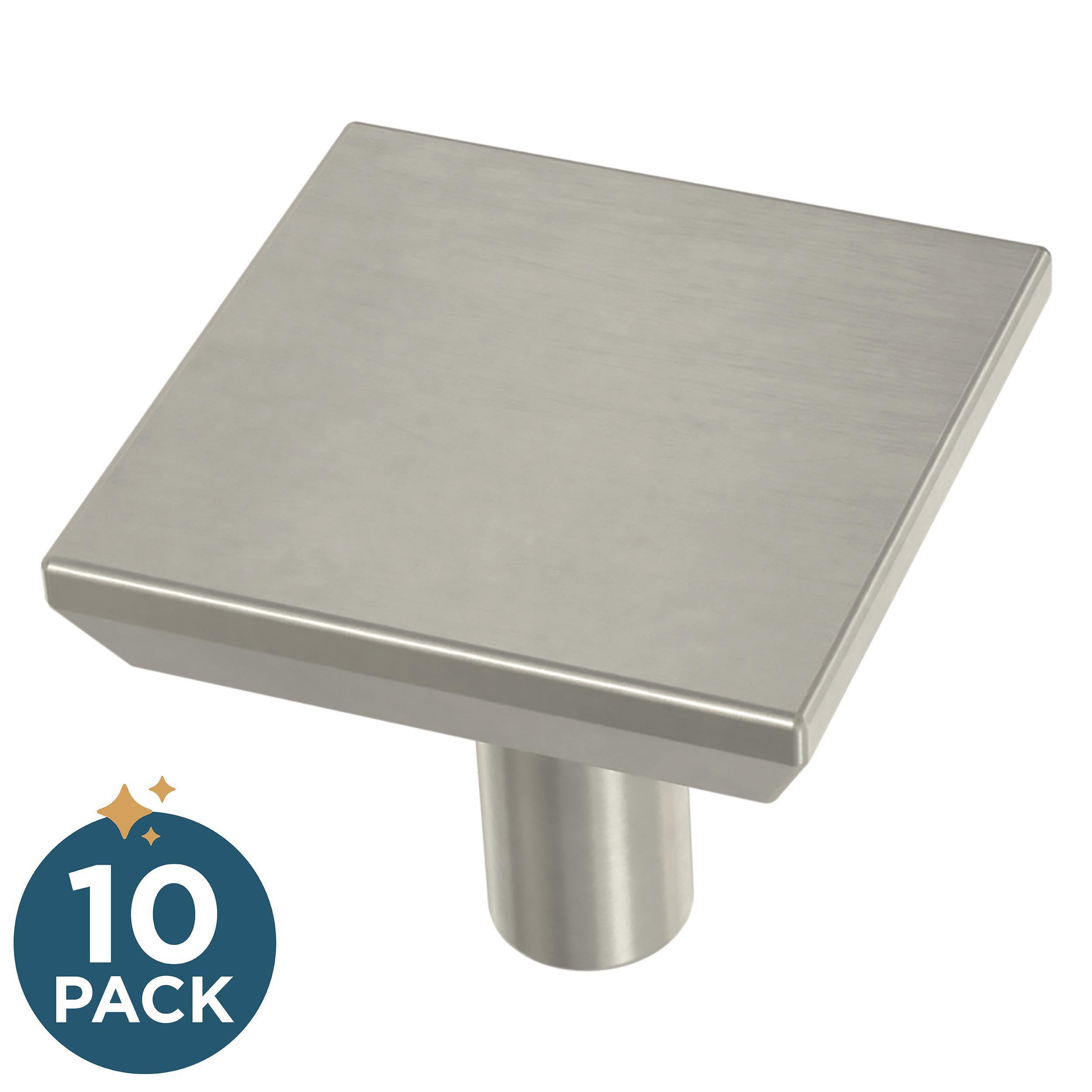 Franklin Brass Simple Chamfered Square Kitchen Cabinet Knobs or Drawer Knobs 1-1/8" (29mm), 10-Pack Satin Nickel Cabinet Hardware P40847K-SN-C - Image 2