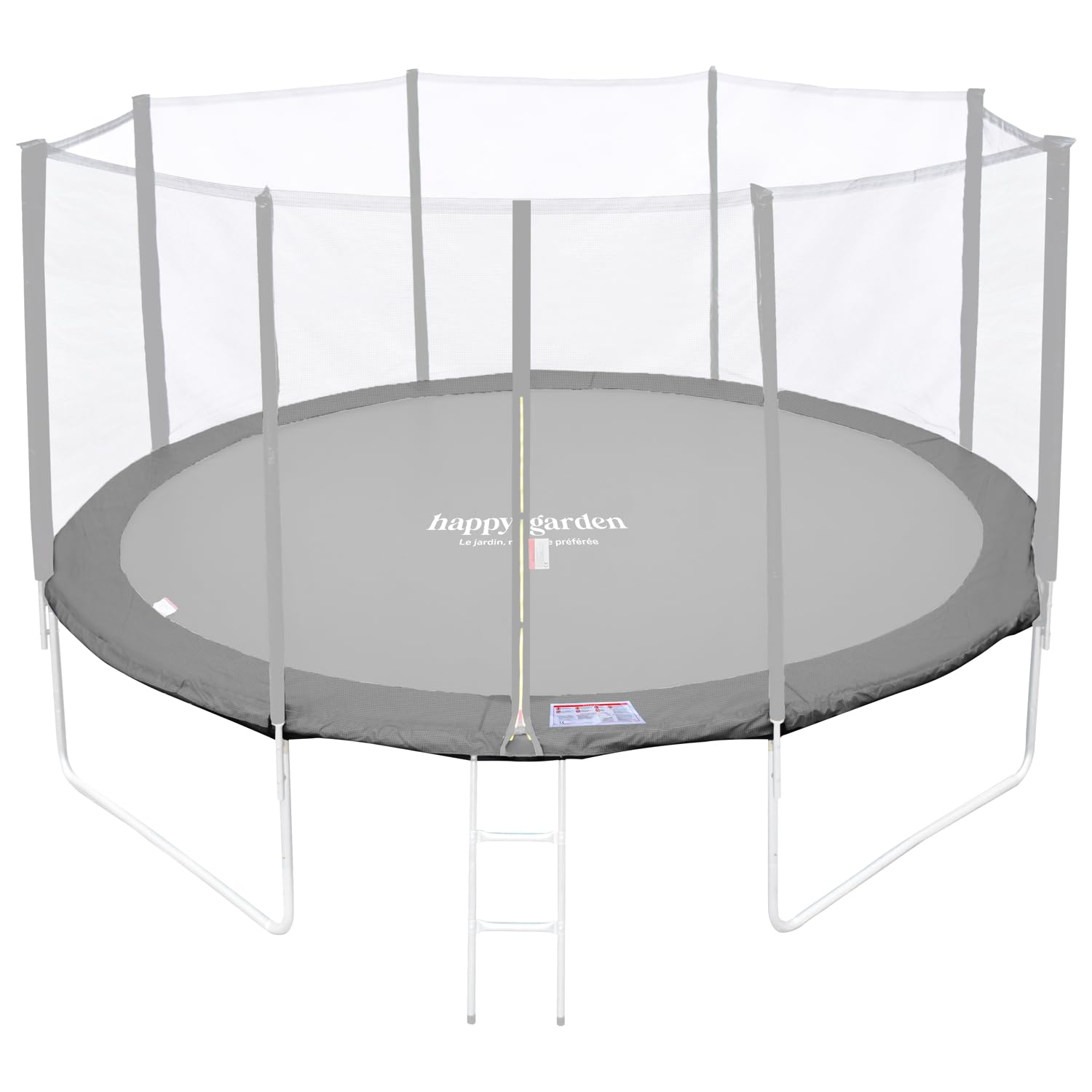 Matelas de Protection réversible pour Trampoline Ø370cm Perth - Gris réversible Rose - Installation Facile Attaches Auto-agrippantes