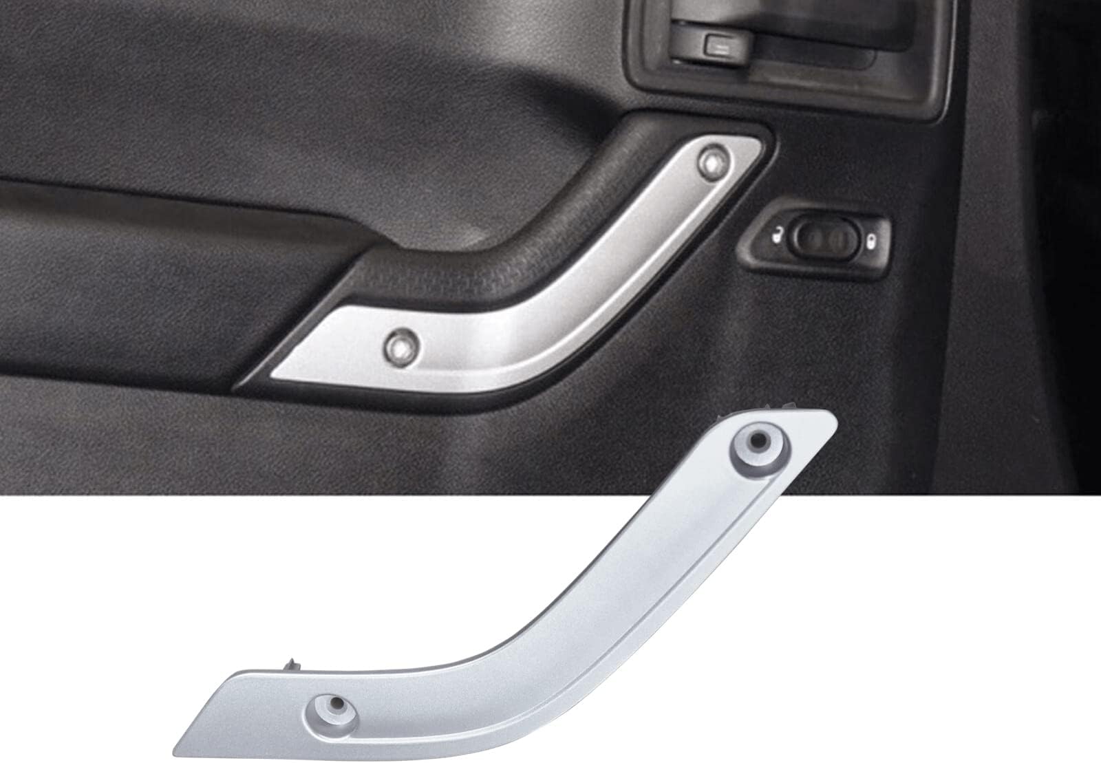 POETRYXIAO Interior Door Grab Handle Inserts Cover Trim for 2011-2018 Jeep Wrangler JK, Wrangler OEM #1RC72JAHAD,Wrangler Accessories