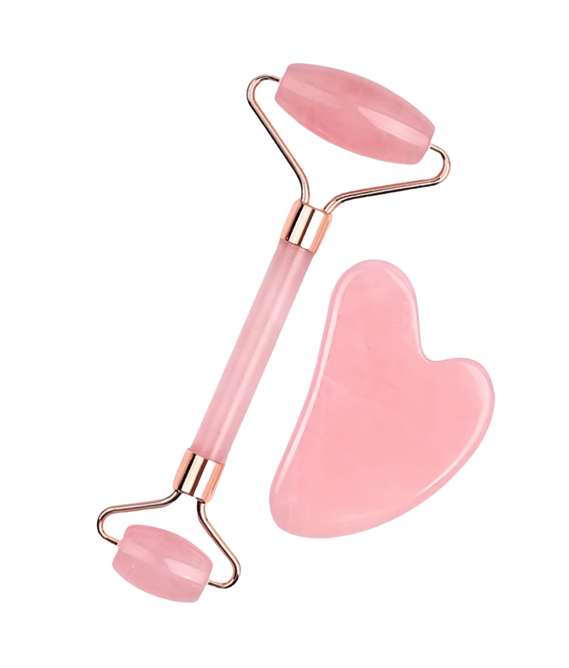 Jade Roller Massage Stick & Gua Sha Set - 100% Natural Stone Facial Massage Tools for Lymphatic Drainage, Anti-Puffiness & Glowing Skin, Spa-Quality Skincare, Gift-Ready Packaging