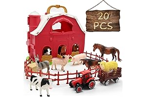 Red Barn and Farm Figures Playset: Learning Fun for Kids
