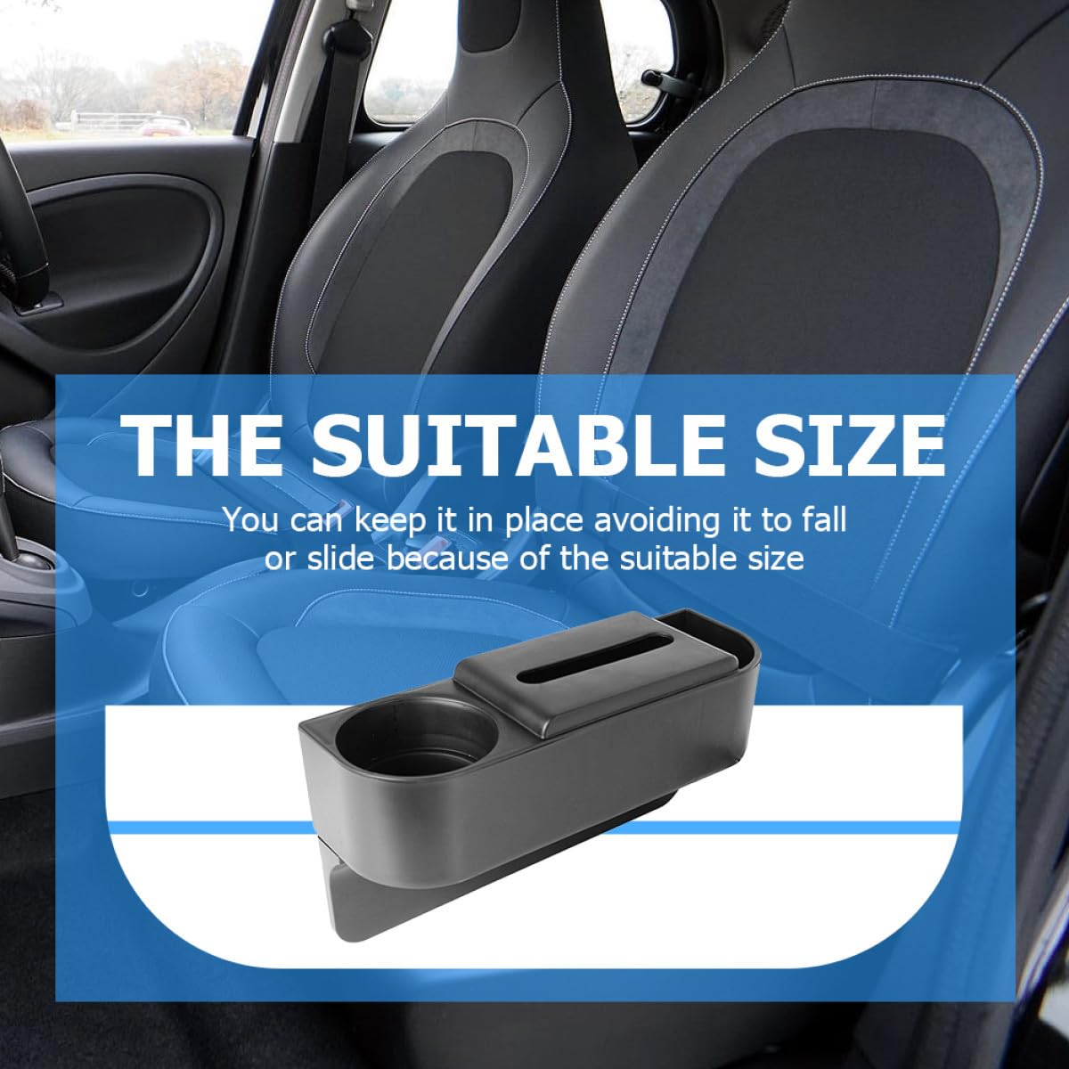 Organizador de Artículos Diversos Automóvil 2 Pcs Abs Negro