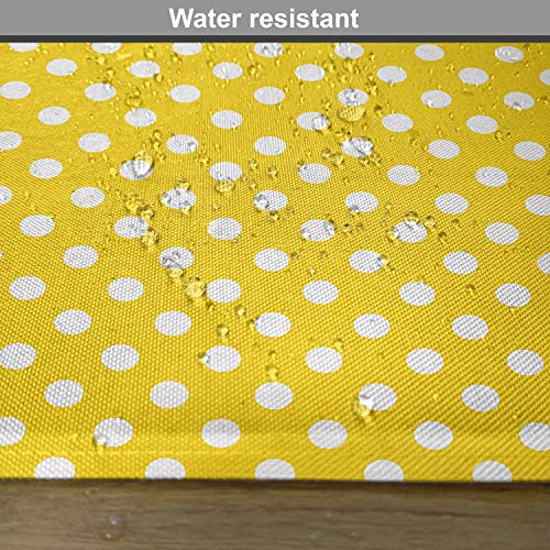 Lunarable SER_21894 Yellow Place Mats Set Of 4, Picnic Inspired 50S 60S 70S Themed Polka Dot Retro Spotted Pattern Print thumb #5