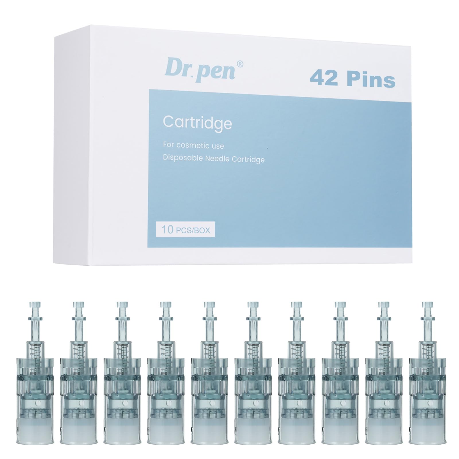 Dr. pen Ultima M8/M7S Cartridges 42 Pins - 10 Stück für Aknenarben, Dehnungsstreifen, Flecken, Faltenentfernung und Hautpflege - Authentische Dr pen Patronen (10 Stück, 42 Pins für M8/M7S)