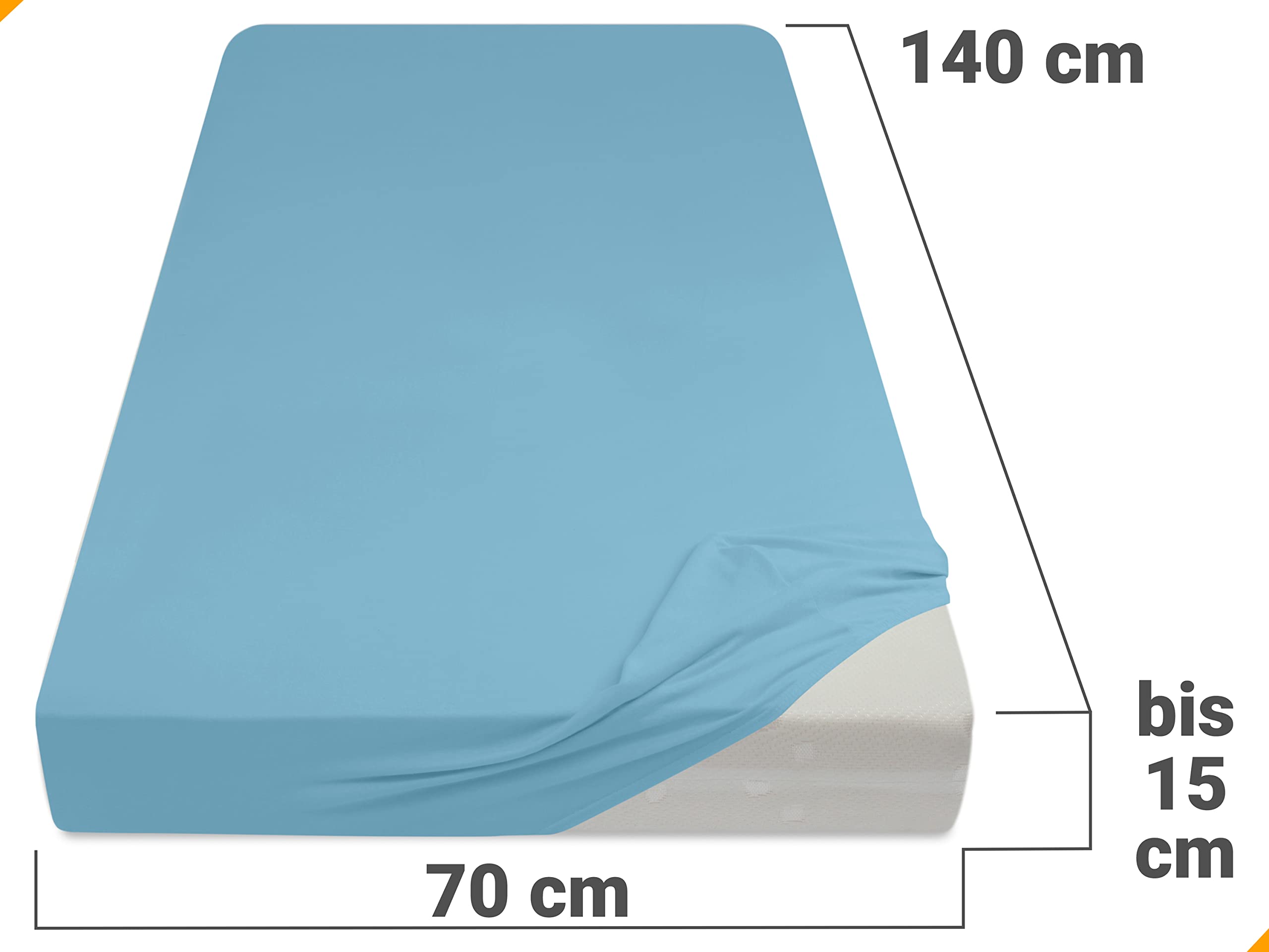 Npluseins Spannbettlaken 100% Baumwolle - 22 Farben, 140-200cm Apfelgrün