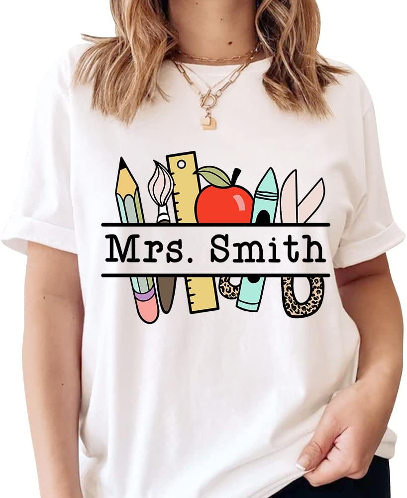 NAZENTI Personalized Teacher Shirts, Teacher Gifts, Back to School Shirt, Preschool Teacher Shirts - Image 7