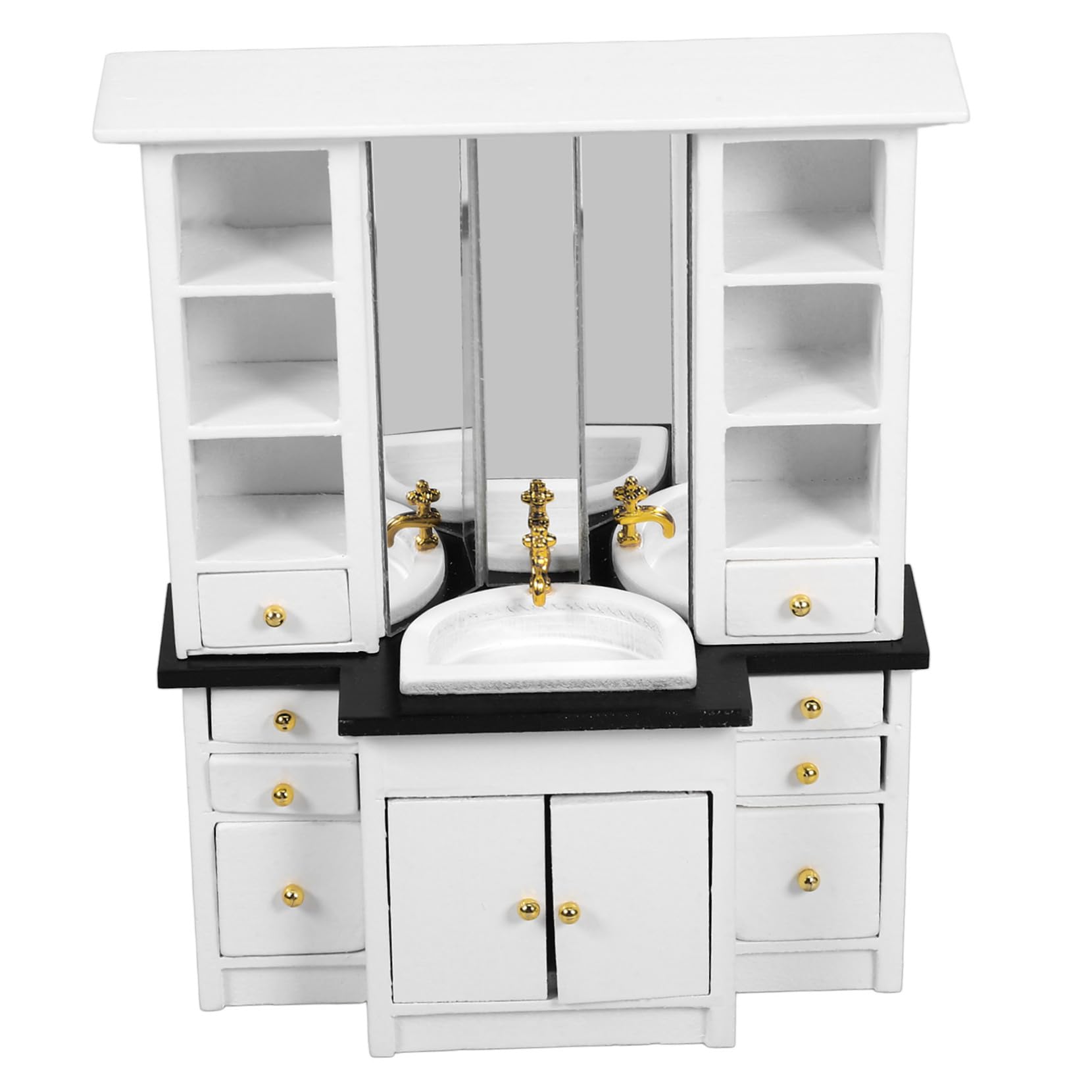 TOYANDONA Dollhouse Miniatur Waschbecken Schrank: Adorable Badezimmer Möbel Für Puppenhaus, Miniatur Küchenspüle Dekoration Haus Accessoires Und Spielzeug(Weiße)