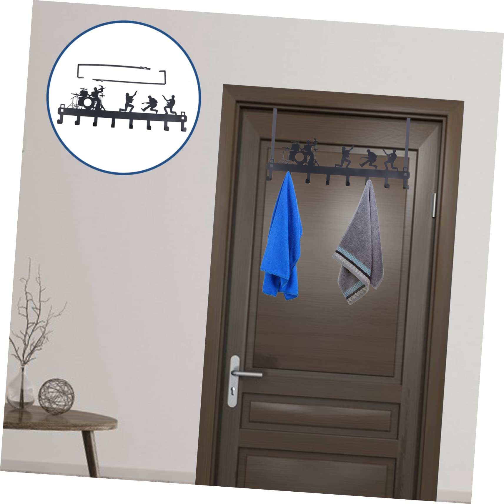 VASDEV Gancho para Toallas Ganchos Negros para Colgar sobre la Percha de la Puerta Percha para la Puerta Trasera Ganchos Resistentes Gancho de Pared de Madera Ganchos para la Sala de Esta