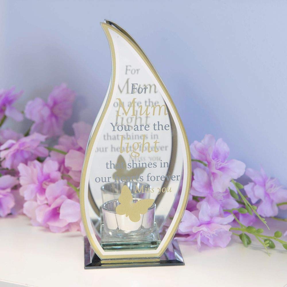 Memorial Special Remembrance Mum Tea Light Holder Flame Shaped