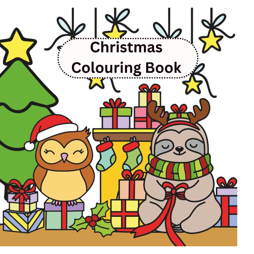 Christmas Colouring Book: Cozy Coloring Book for Adults and Teens with Adorable Characters and Cute Holiday Scenes for Relaxation