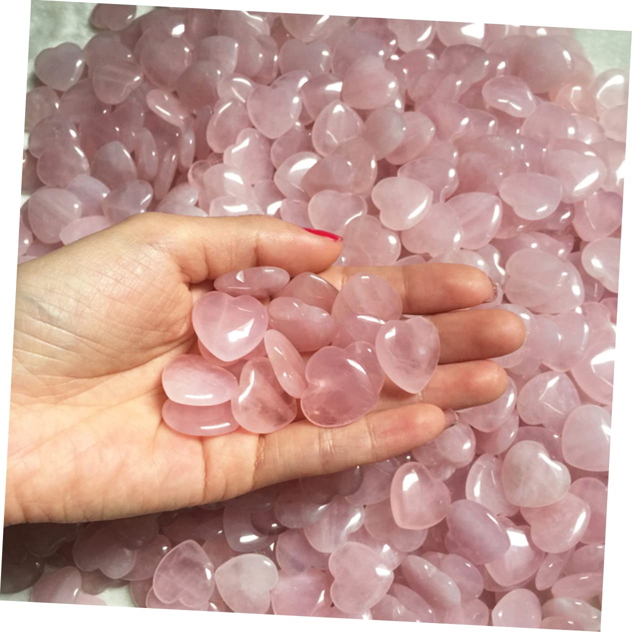 LALAFINA 20 Stk Hochzeitsdekoration Hochzeitsdeko Liebe Meditations-Edelsteine Wohnkultur Liebesschmuck für zu Hause Ornamente liebevolles Herz Haushalt Zubehör Kristall schmücken Rosa