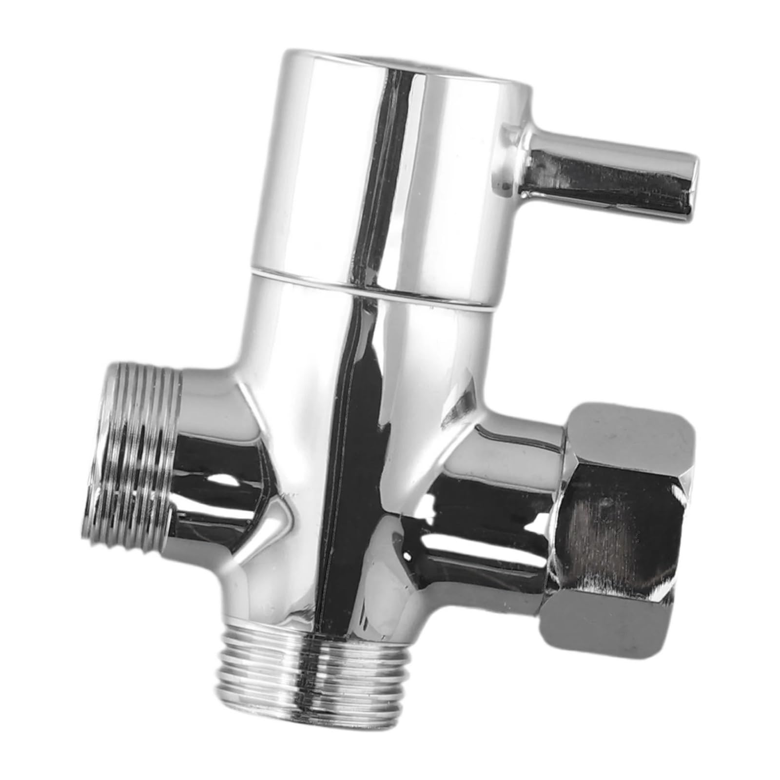 Inverseur G1/2 en laiton chrome pour basculer facilement de la douche au bain