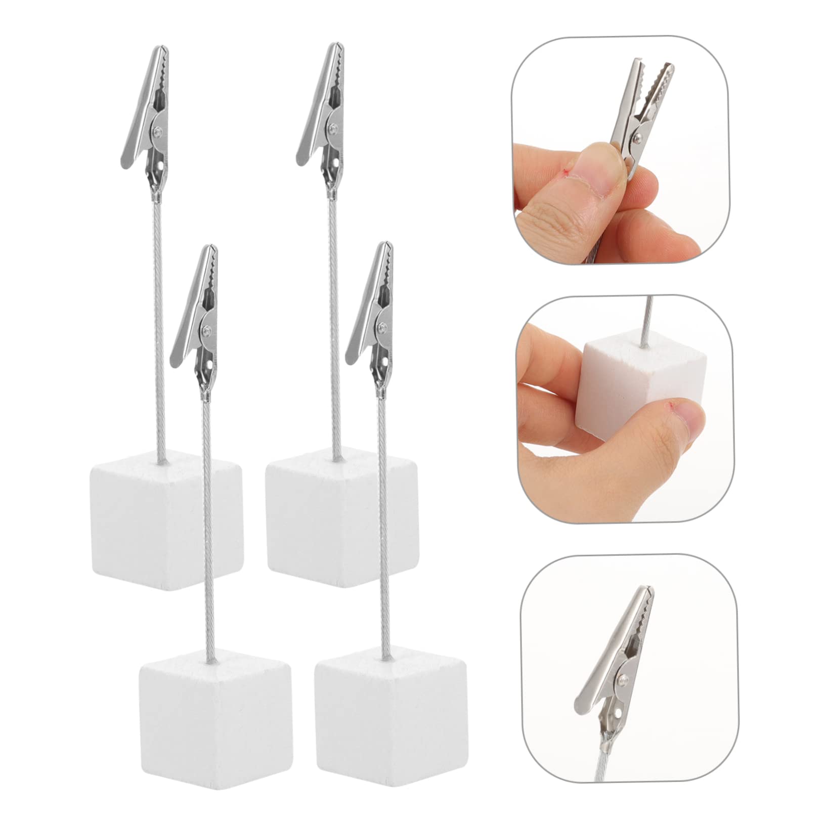10 Clips De Nota Plateados Con Base Cúbica 4.60X0.94X0.94In Porta Fotos Y Memo Holder Para Oficina Y Hogar Accesorios Casa Portanotas Compactos