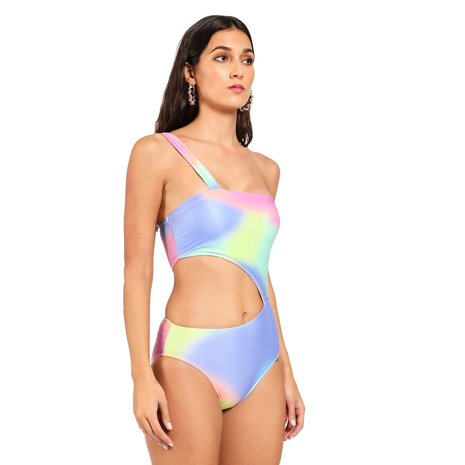 Haute Sauce Polyester Solid Multicolour Cut Out Swimsuit for Women, Beachwear, Women's Clothing, Western, Swimwear, Swimming Costume for Ladies, Bikini, Beach Dress, Stylish 3