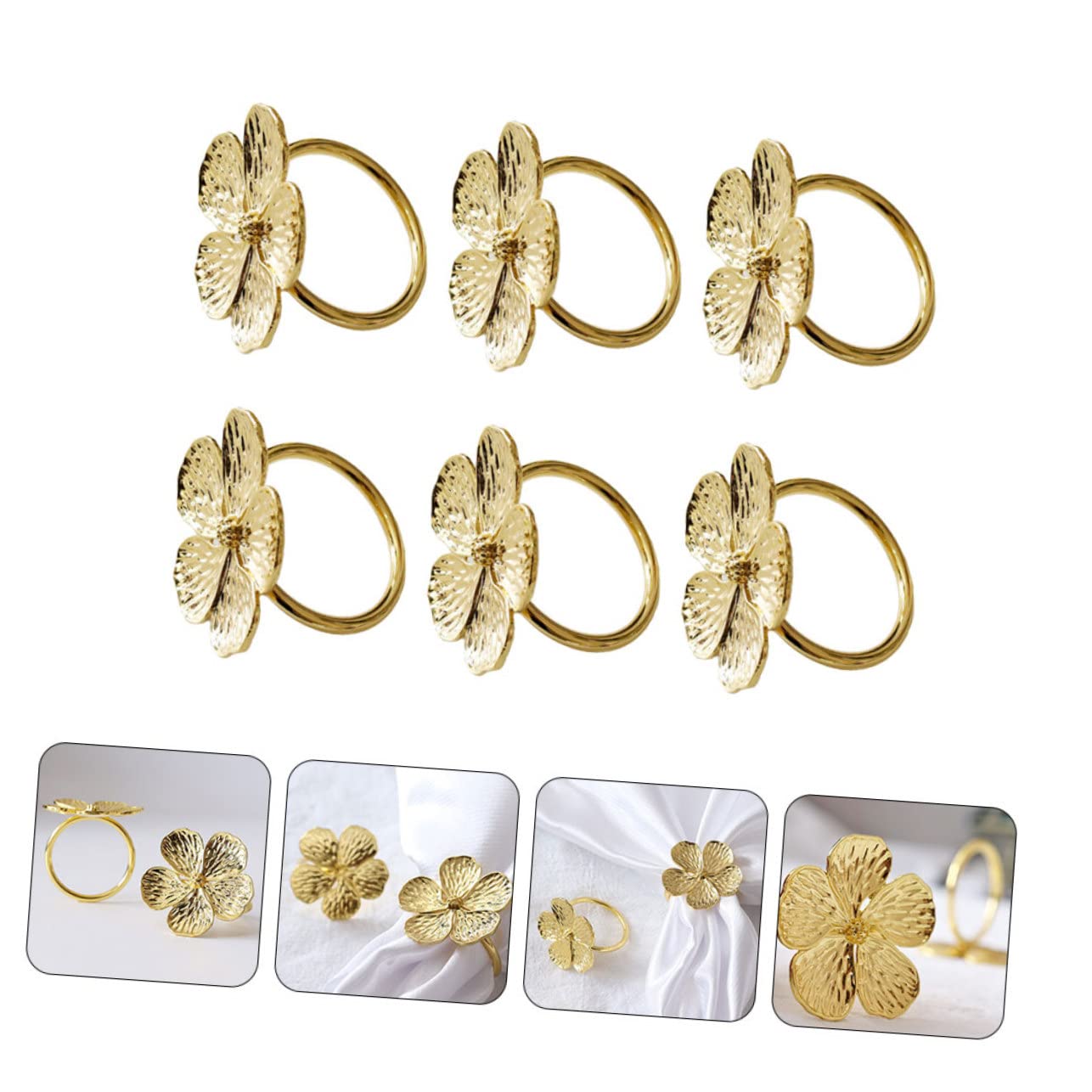 PRETYZOOM 18piezas Anillo De Servilleta Floral Decoración Elegante para Bodas y Eventos Formales Adorno De Mesa Resistente y Ligero