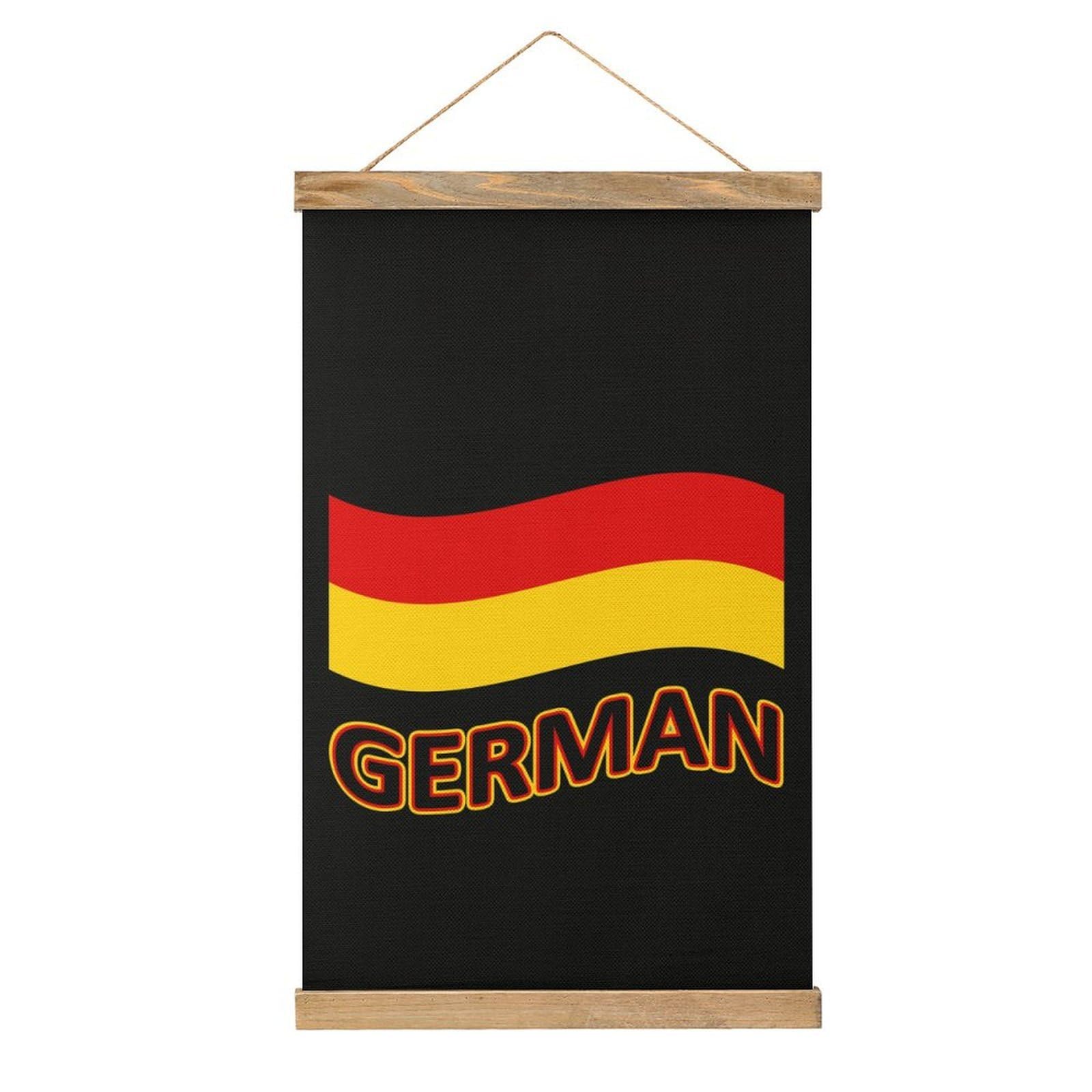 CGSBNGHA German Germany Flag Wall Art Prints Linen Hanging Painting Scroll Paintings Pictures Decor for Home