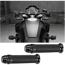 2PCS Motorcycle Handlebar Grips, 7/8" & 1" Aluminium Rubber Motorcycle Handle Grip Covers, Anti-Slip Motorbike Decoration Accessories, Compatible with LC4 Enduro, RC 200, RC 390 Black