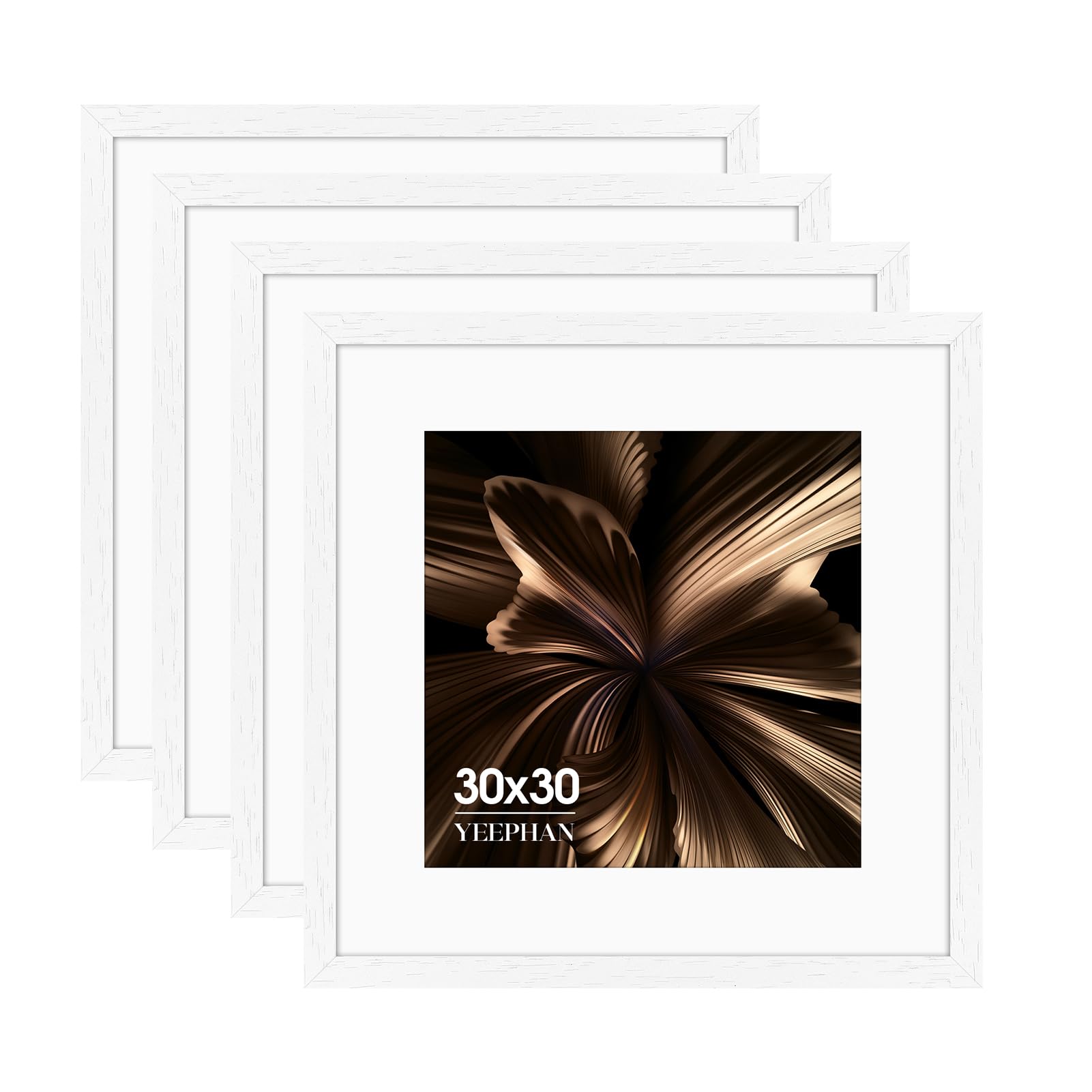 30x30 Picture Frame - Square Frames with Mount for 20x20cm Prints, White