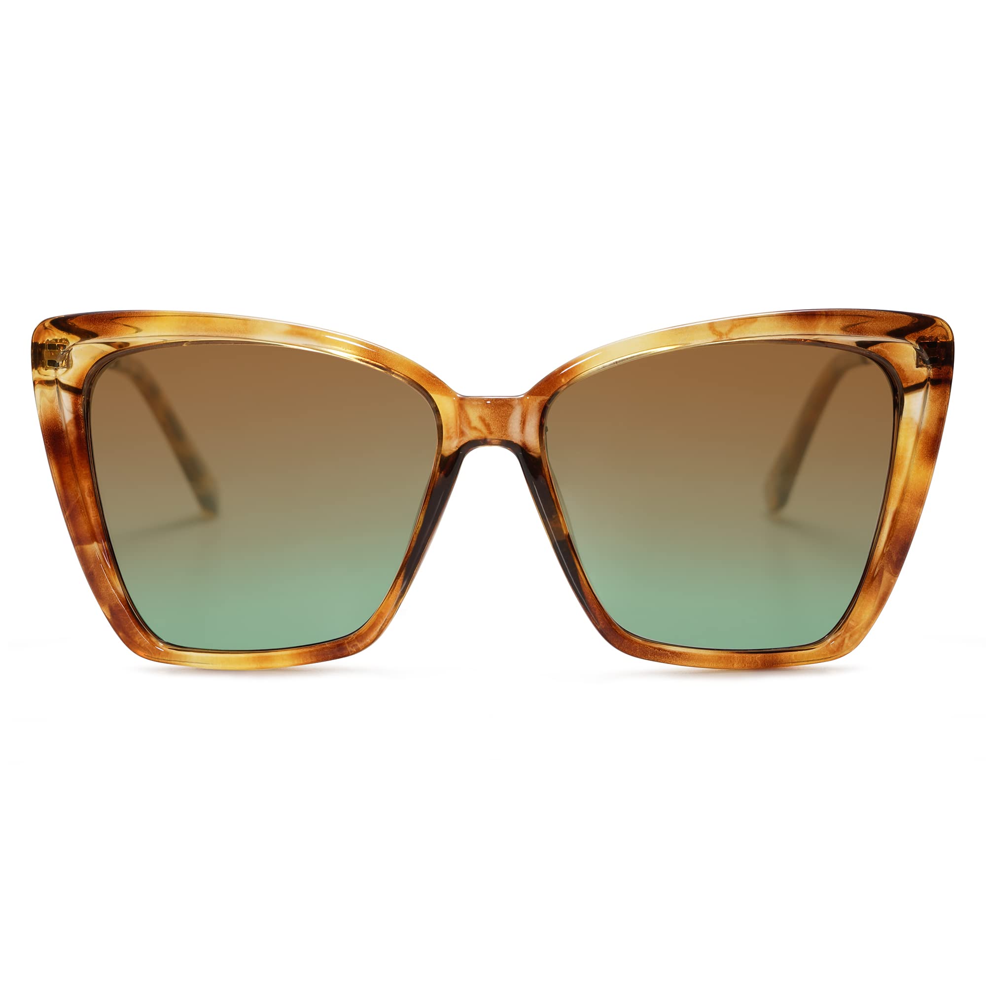 SOJOSTrendy Polarized Sunglasses For Women Retro Womens Oversized Square Cat Eye Sun Glasses UV Protection SJ2206Global Recycled StandardGlobal Recycled StandardGlobal Recycled Standard