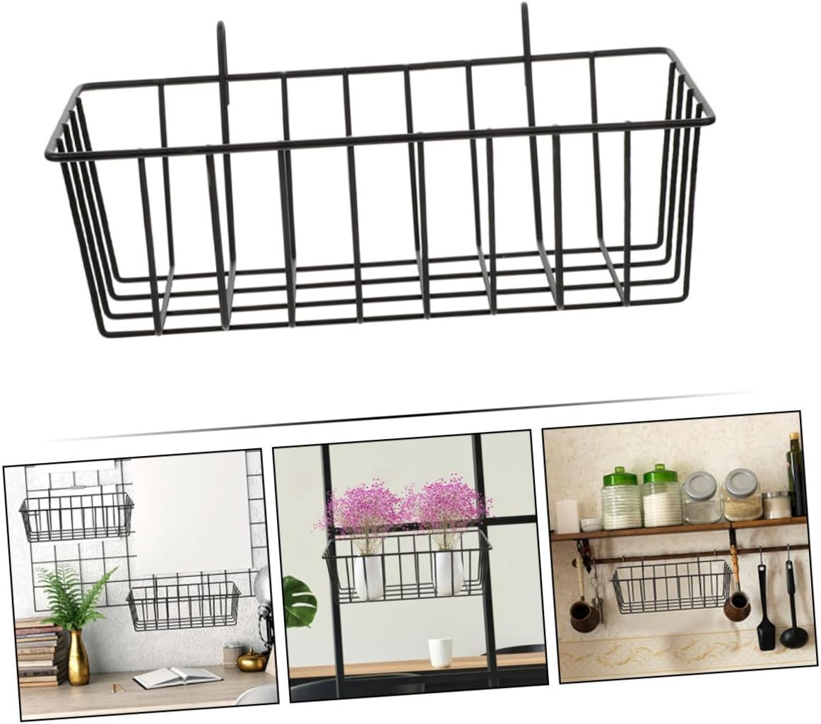 Alipis Hanging Wire Basket Kitchen Organization Basket for Soap Shampoo and Daily Essentials Water-Resistant Wall Mount Storage Holder Non-Punching Bathroom Organizer 9.05 X 4.05 X 2.95 in