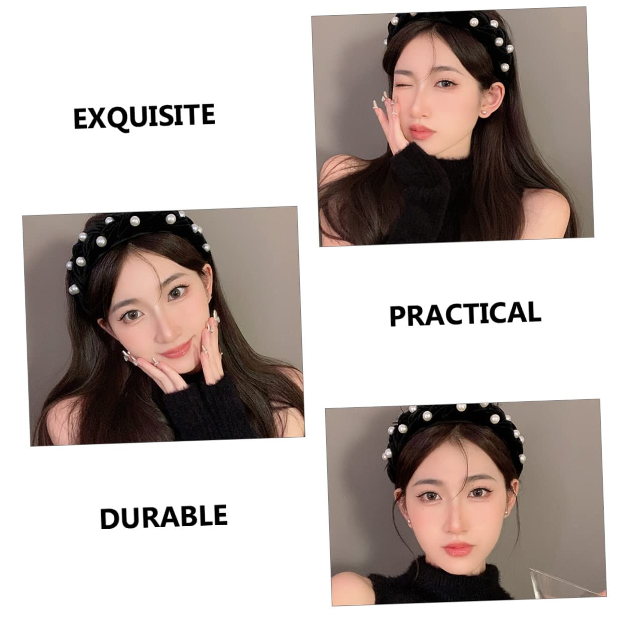 Beaupretty 6pièces Bandeaux Élastiques Avec Perles Pour Femmes Lot De Accessoires Élégants Pour Toutes Occasions Et Styles