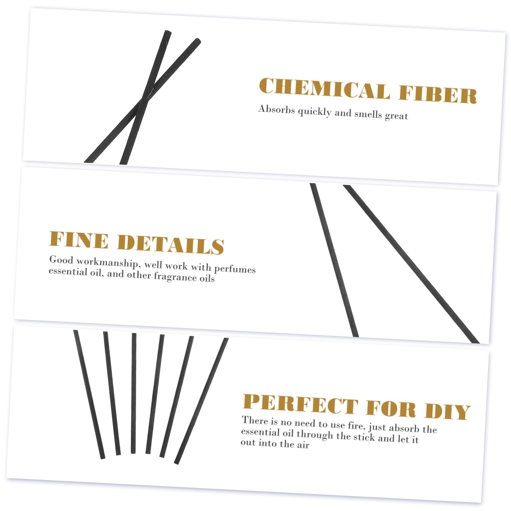 DECHOUS 60pcs Diffuse Sticks Fragrant Oil Essential Diffuser Sticks for Home Non- Refills for Relaxation Spa Meditation Fast Absorbing Efficient Scent Distribution