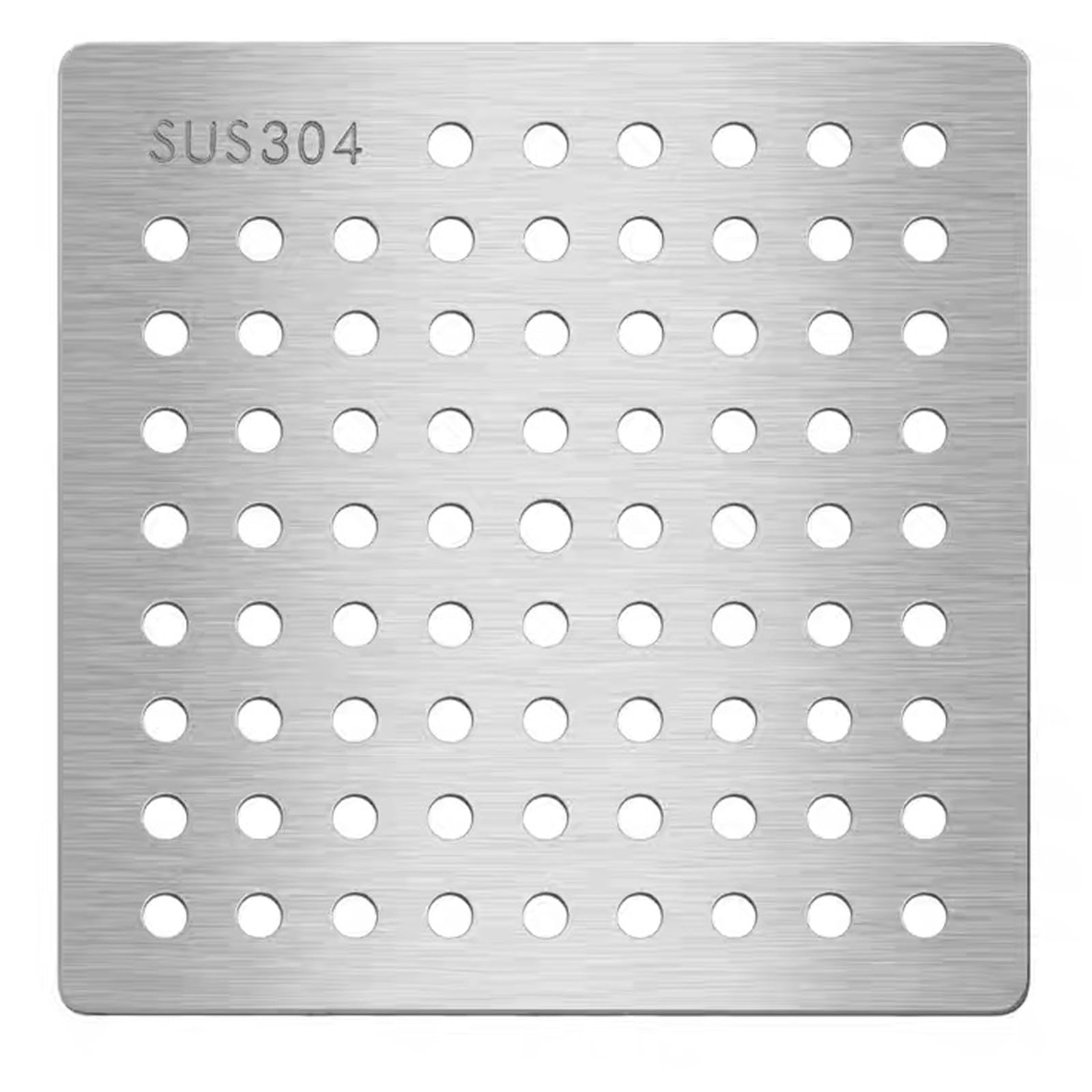 Protector de desagüe de ducha cuadrado de acero inoxidable 304, 15,5 x 15,5 cm, diseño de remolino, resistente al óxido, fácil de instalar, 1 pieza de baño