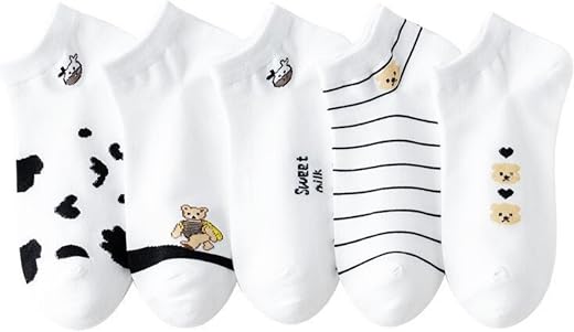 Youstylo Ankle Length Cotton Breathable Low Cut Loafer Unisex Running Printed Socks For Girls Womens - SK1221A (Pack of 5 ...