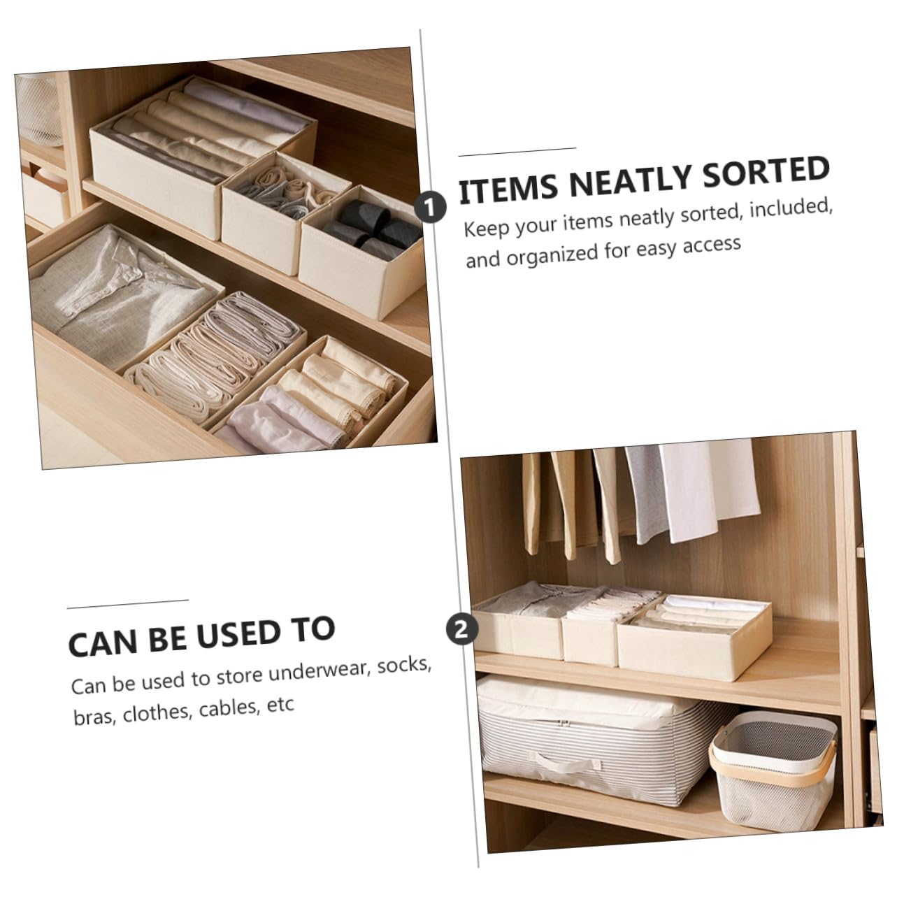 Gatuida 3 Stück Faltbare Stoff Aufbewahrungsbox Unterwäsche Organizer Waschbar Für Schubladen Bh Socken Schrank Ordnungssystem